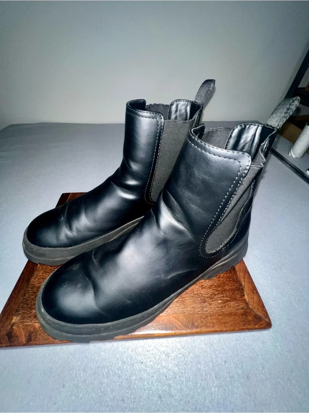 Men's Black Chelsea Boots - Sleek Slip-On Ankle Boot size 11.5